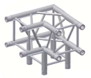 Alur Solutions 3-v�gs h�rn 90� - KN-22 - 4-punktstross - utm�rkt tross system f�r m�ssmonter applikationer och butiks installationer