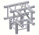 Alur Solutions 4-v�gs T-stycke - KN-22 - 4-punktstross - utm�rkt tross system f�r m�ssmonter applikationer och butiks installationer