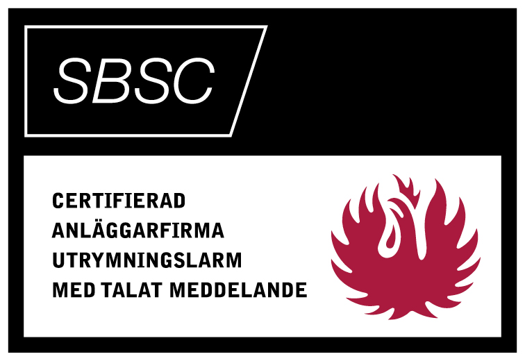 SBSC Certifierad anläggarfirma talat utrymningslarm